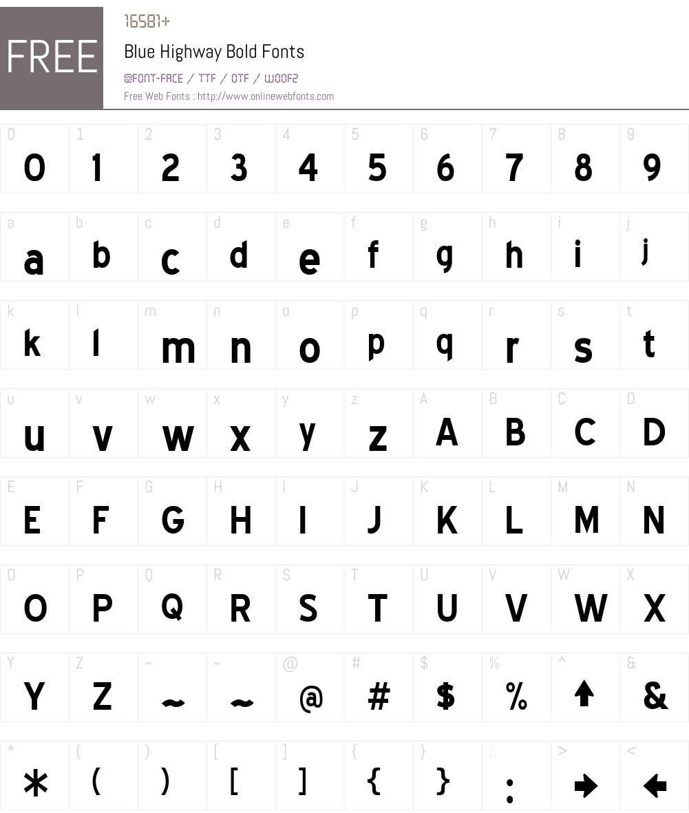 Blue Highway Font Screenshots