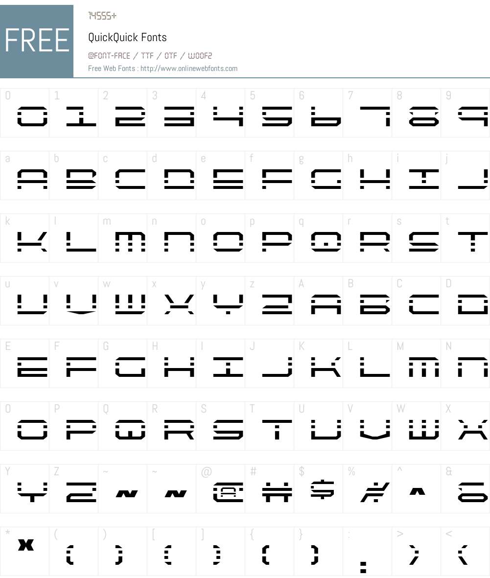 QuickQuick Font Screenshots
