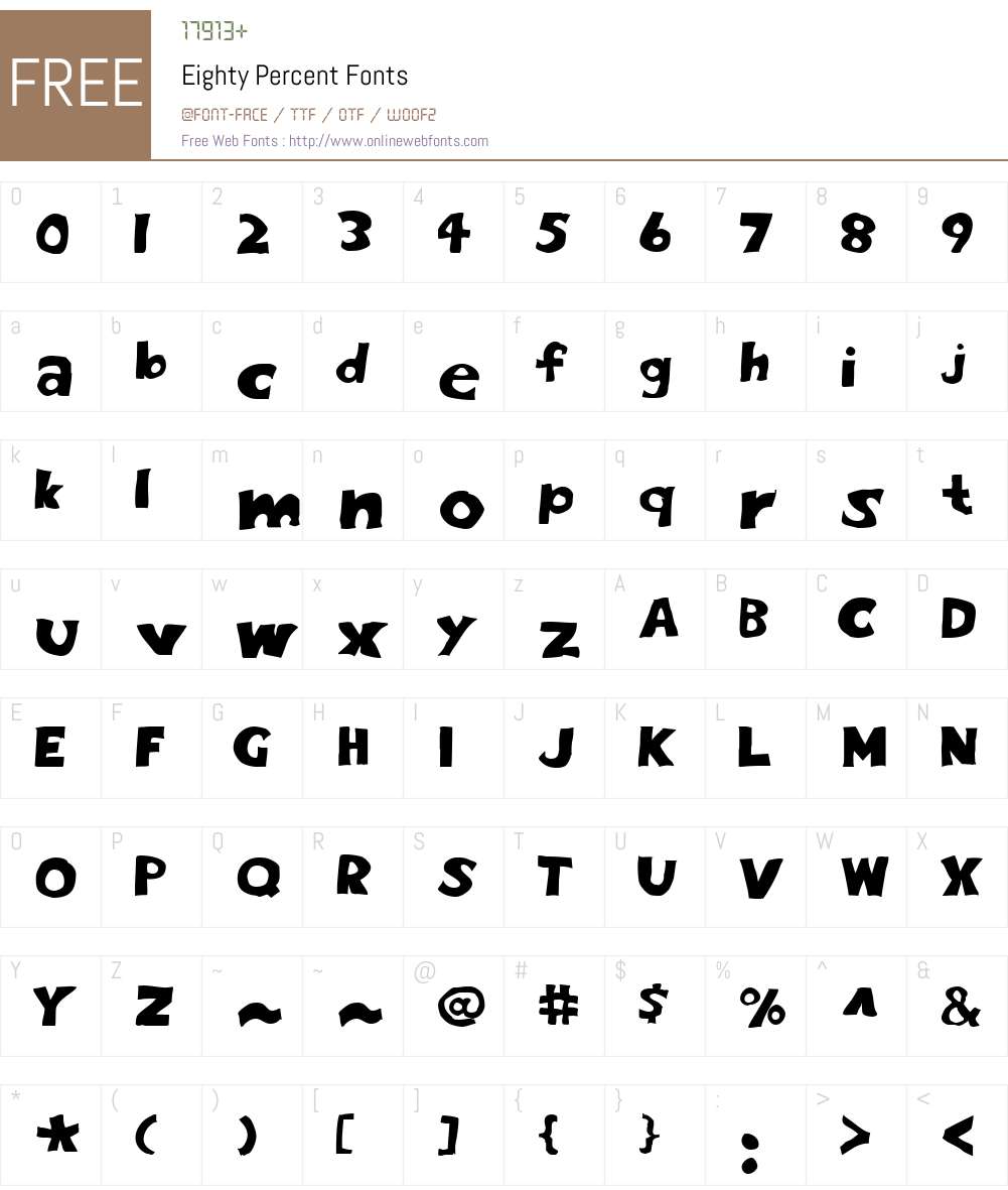 Eighty Percent Font Screenshots