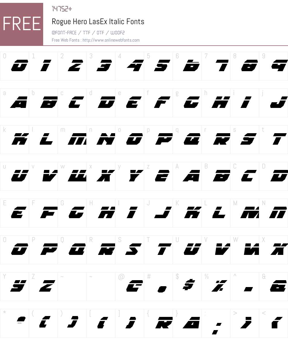Rogue Hero LasEx Italic Font Screenshots