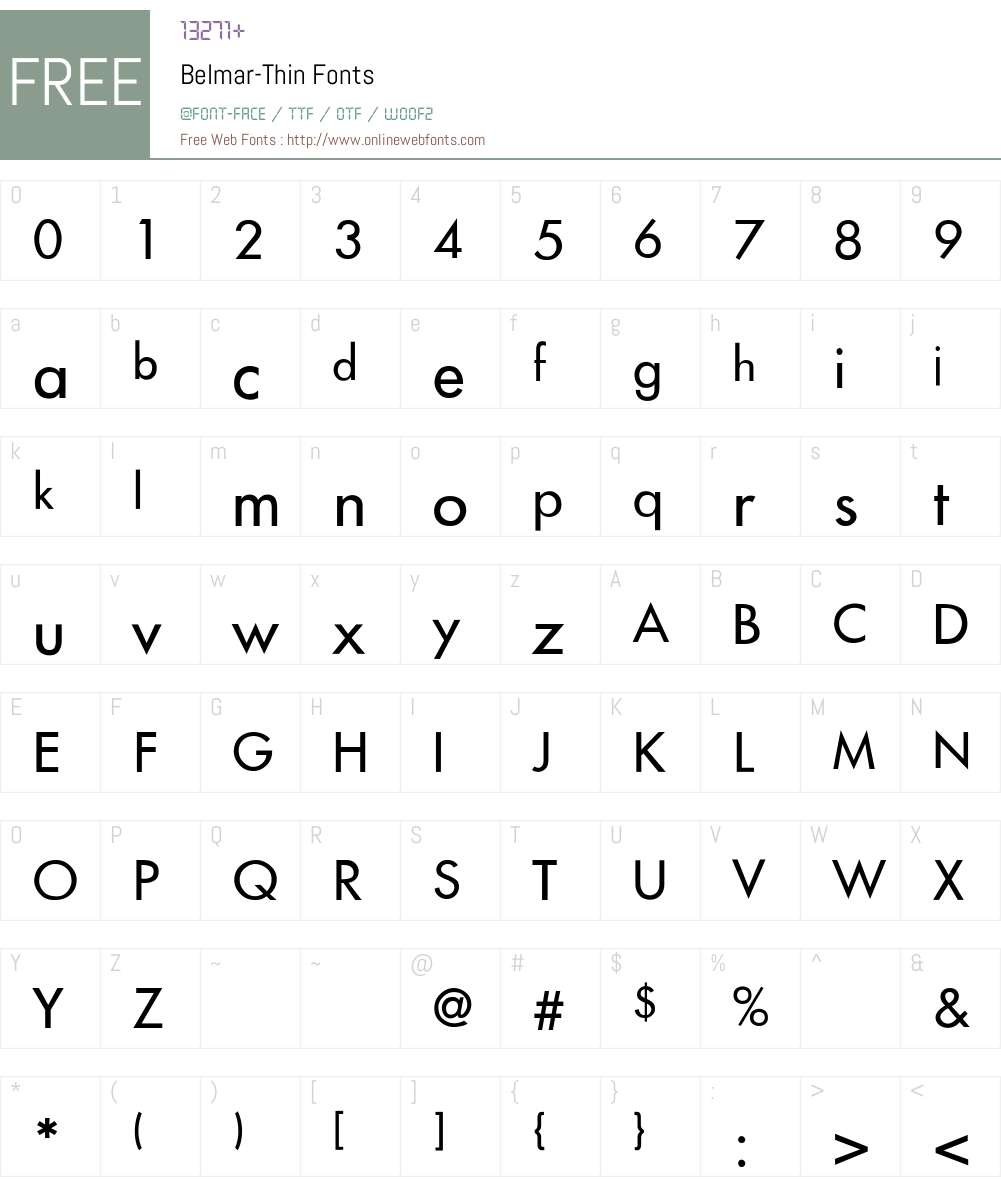 Belmar-Thin Font Screenshots