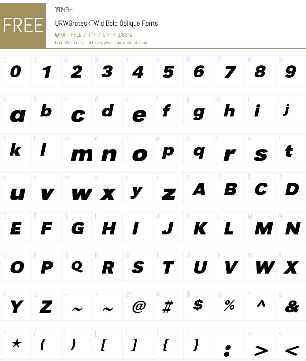 URWGroteskTWid Font Screenshots
