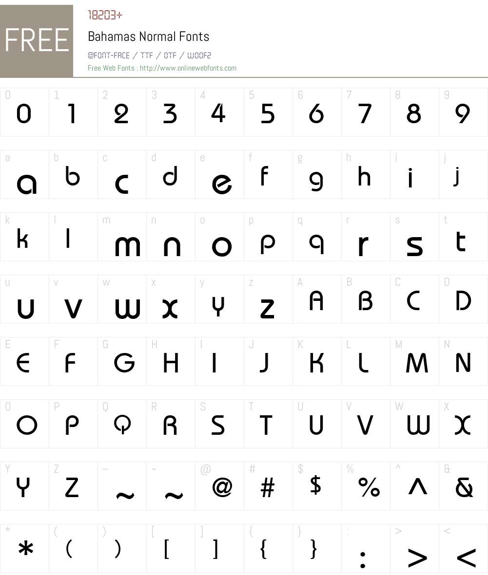 Bahamas Normal Font Screenshots