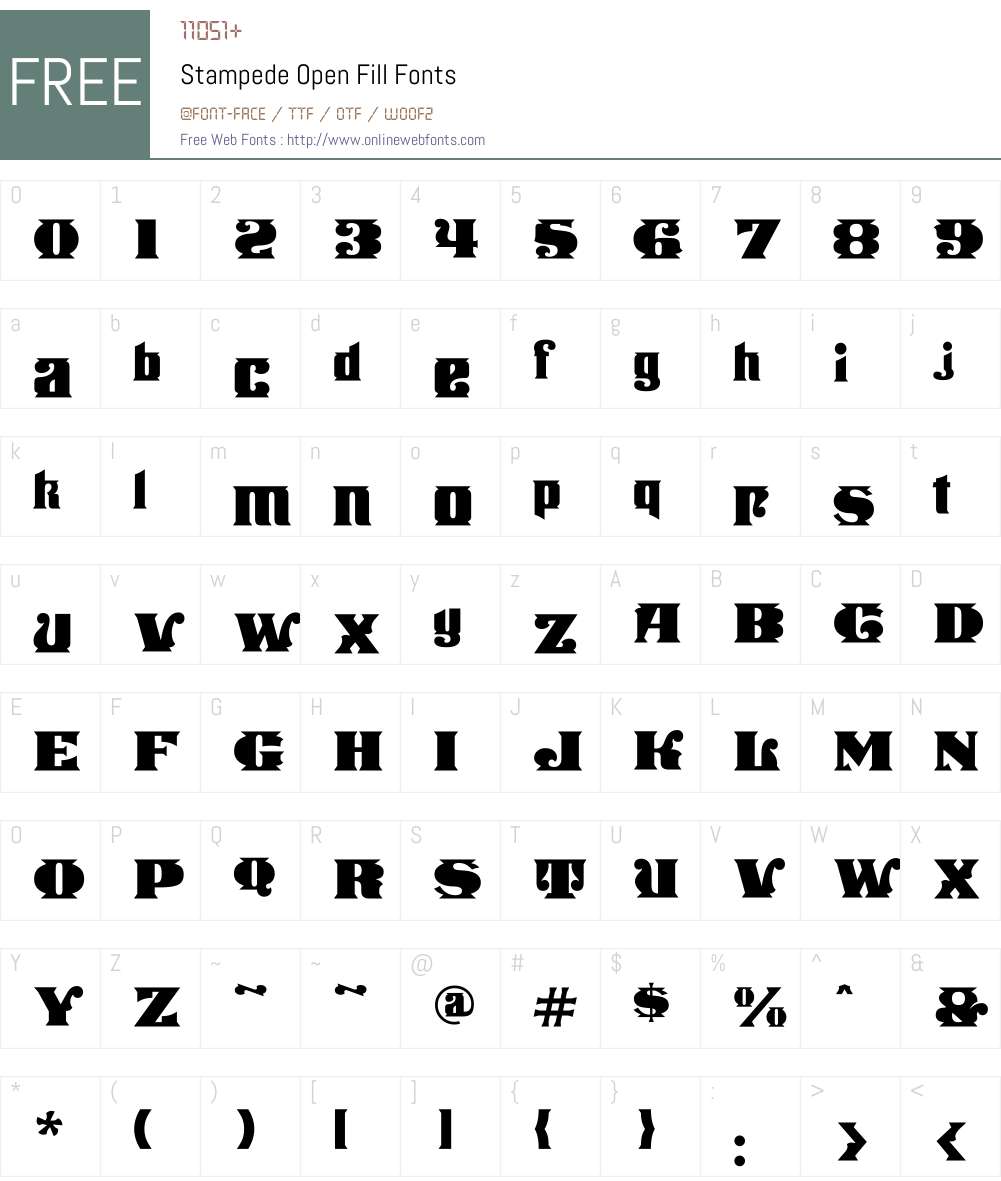 Stampede Open Fill Font Screenshots
