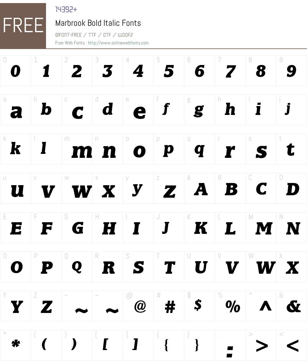 Marbrook BQ Font Screenshots