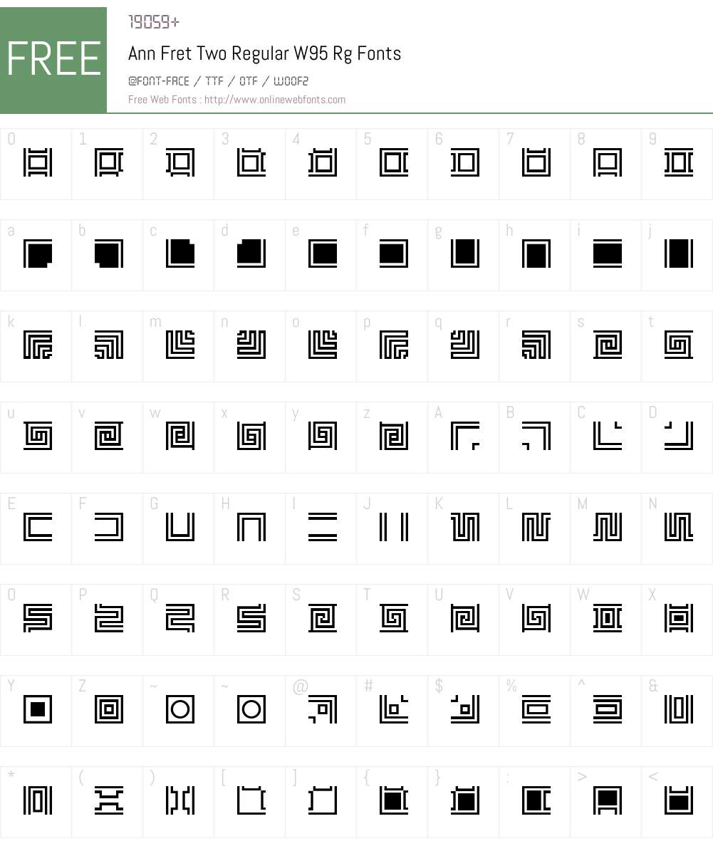 Ann Fret Two Regular Font Screenshots