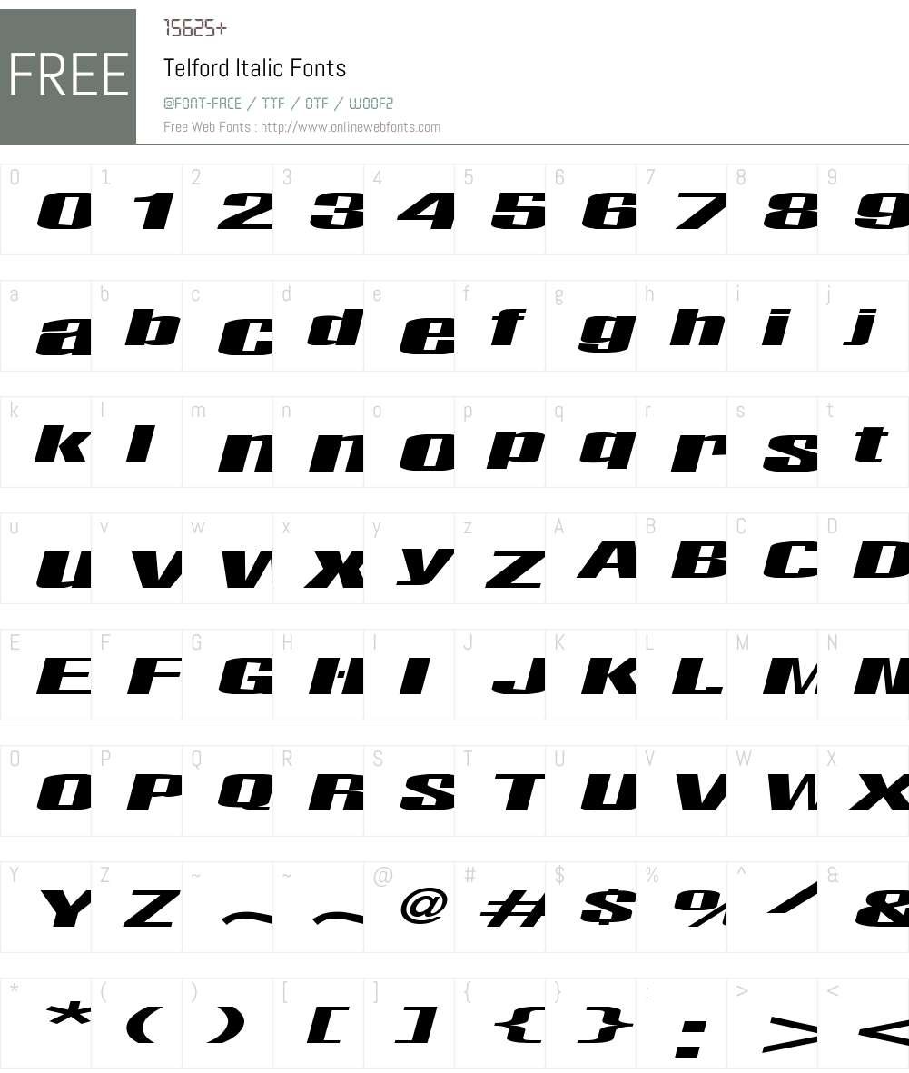 Telford Font Screenshots