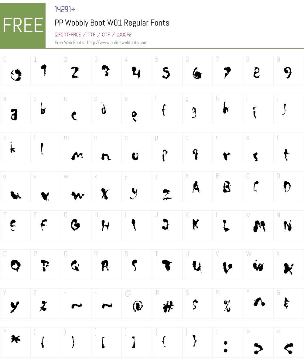 PPWobblyBootW01-Regular Font Screenshots