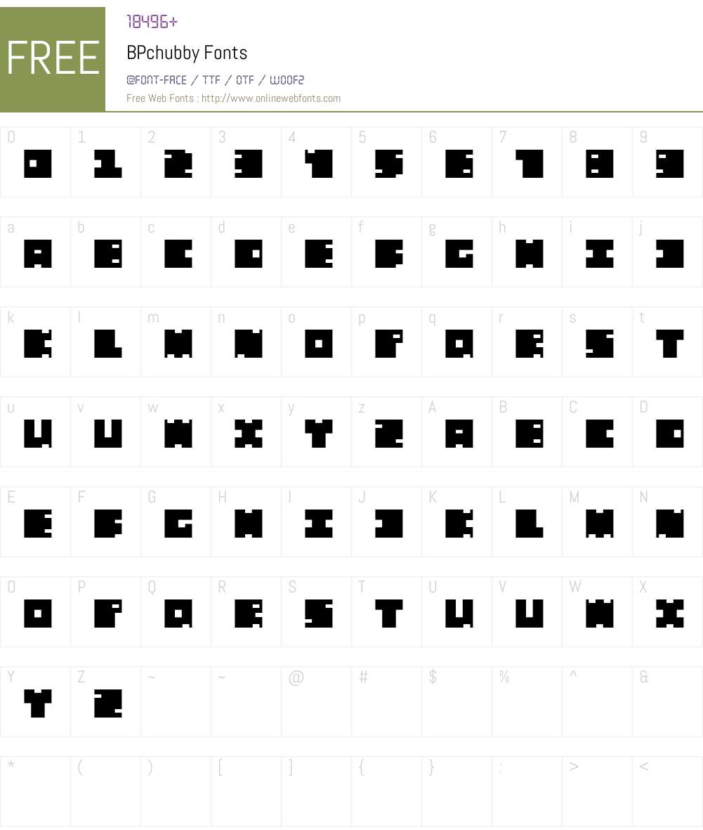 BPchubby Font Screenshots