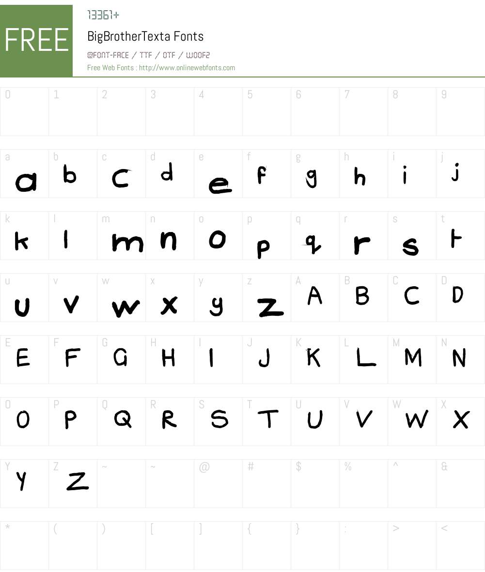 BigBrother Font Screenshots