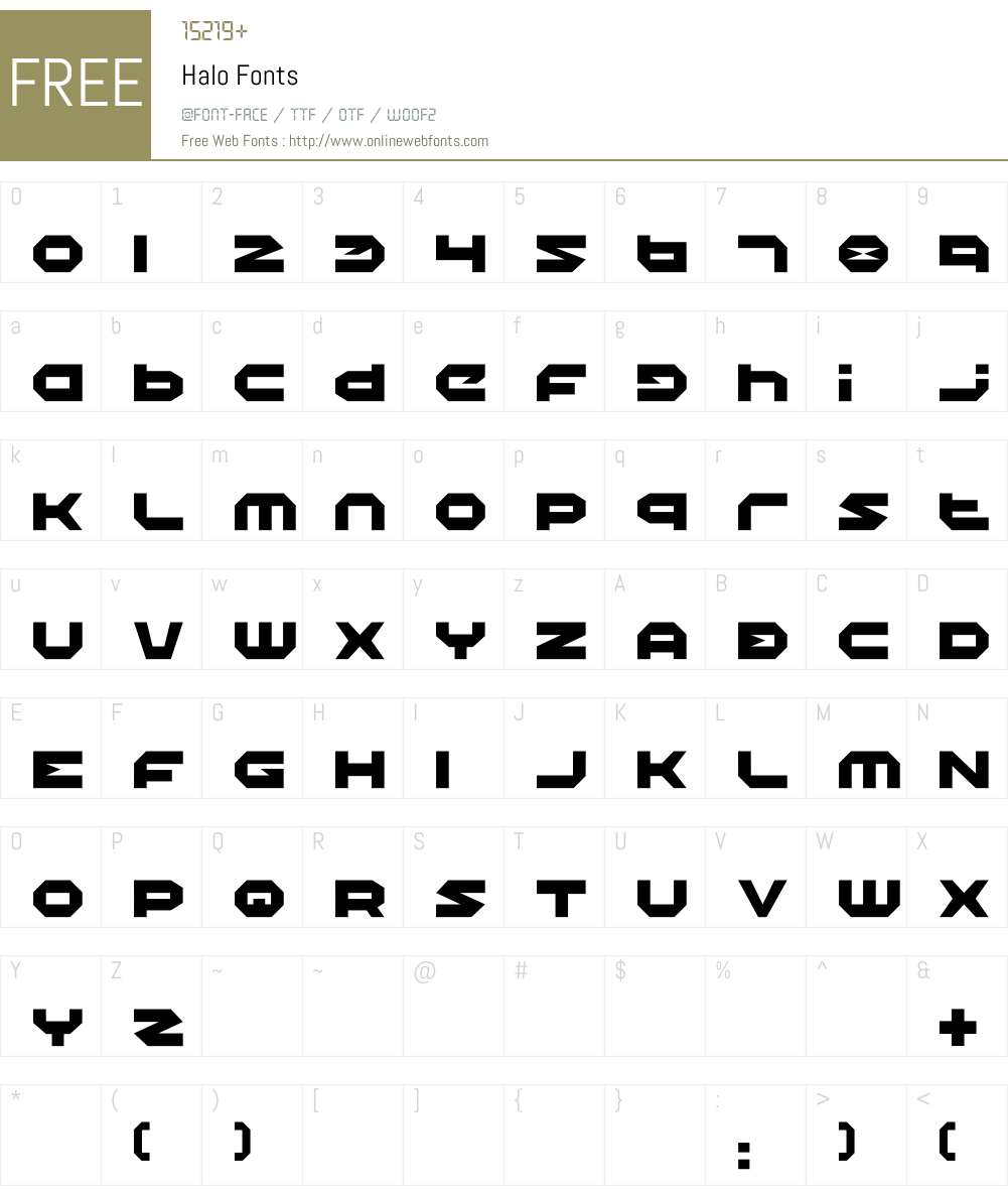 Halo Font Screenshots