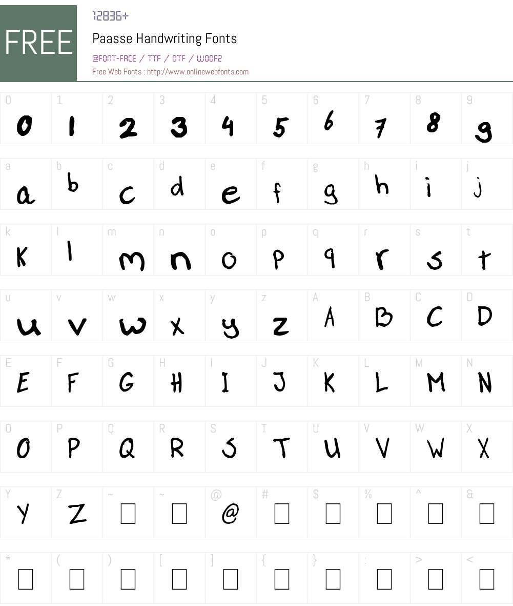 Paasse Handwriting Font Screenshots