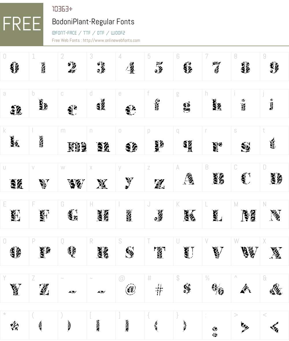 BodoniPlant Font Screenshots