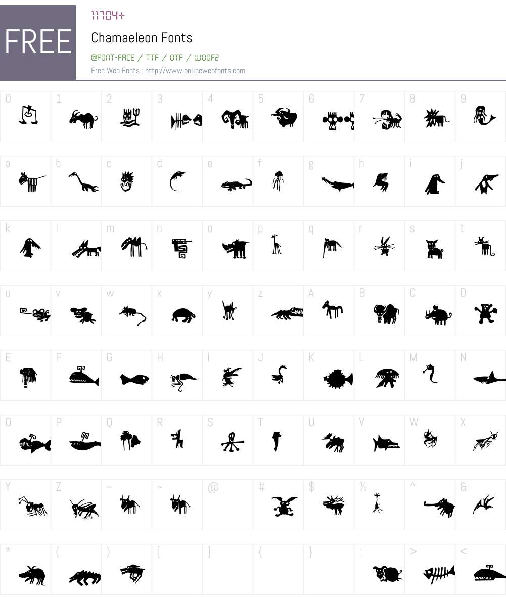 Chamaeleon Font Screenshots