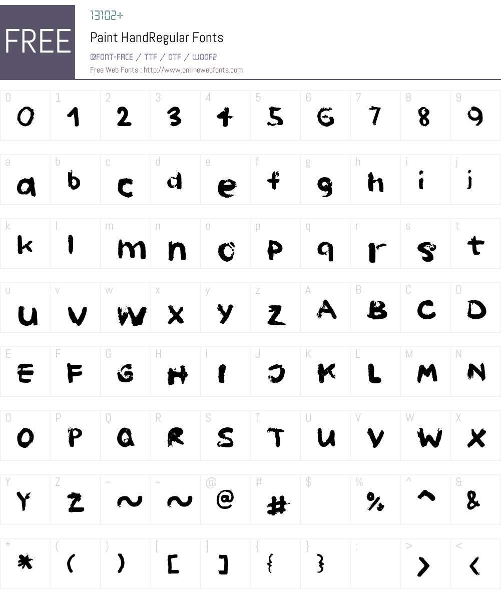 Paint Hand Font Screenshots