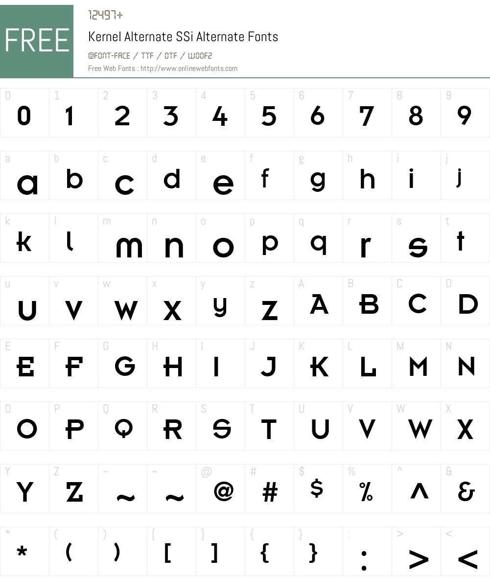 Kernel Alternate SSi Font Screenshots