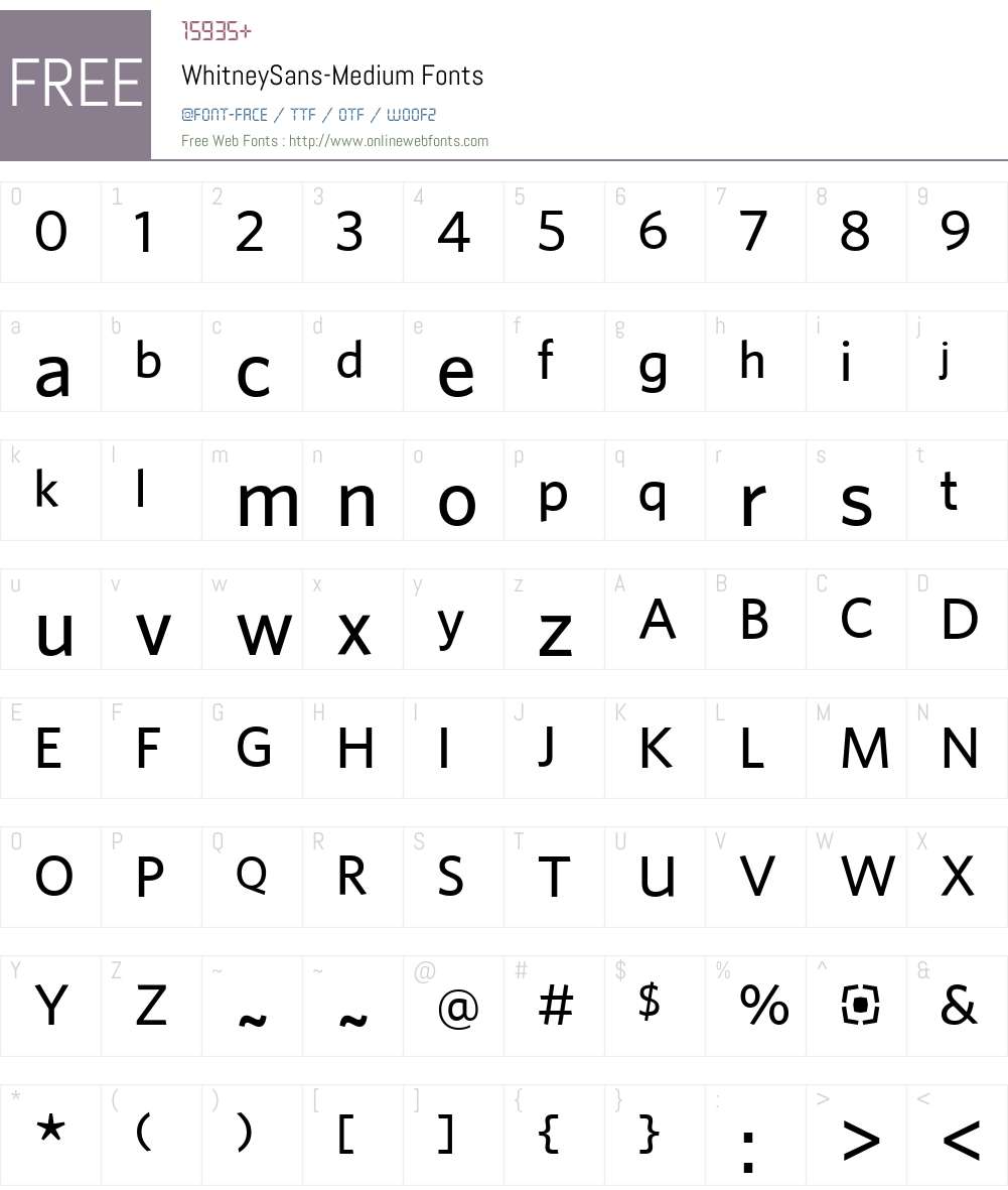 WhitneySans Font Screenshots