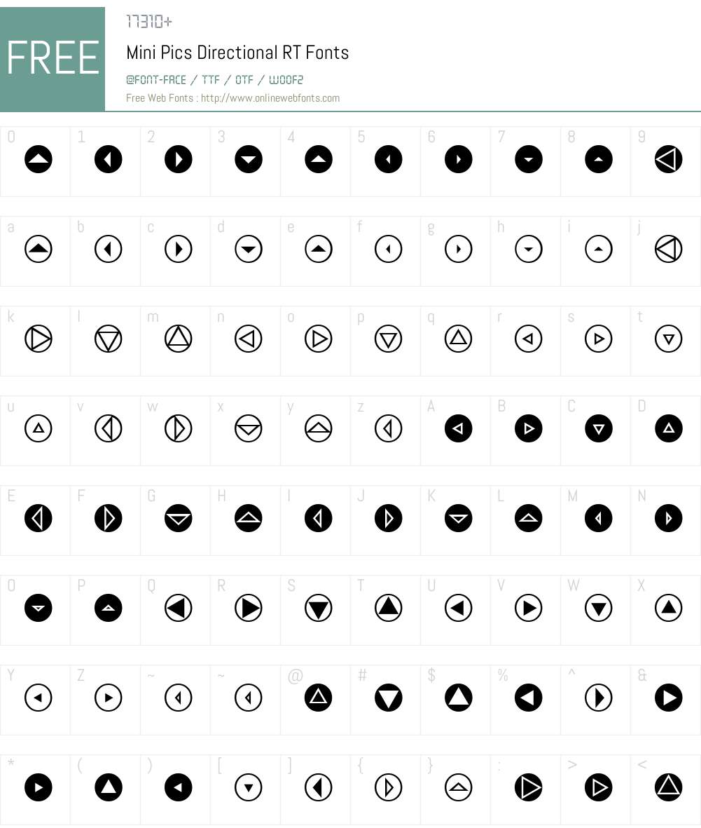 Mini Pics Font Screenshots