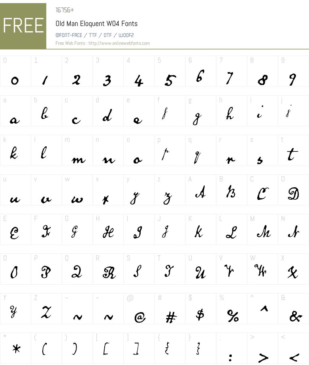 Old Man Eloquent Font Screenshots