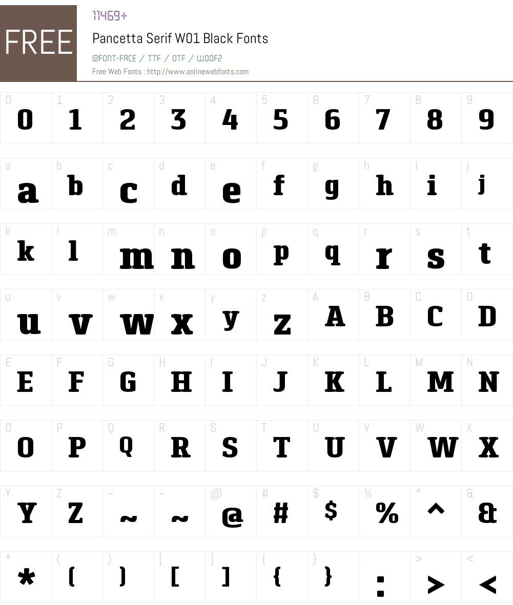 PancettaSerifW01-Black Font Screenshots