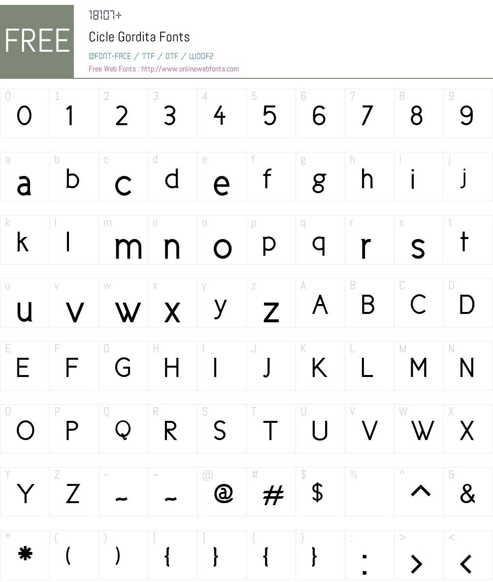 Cicle Font Screenshots