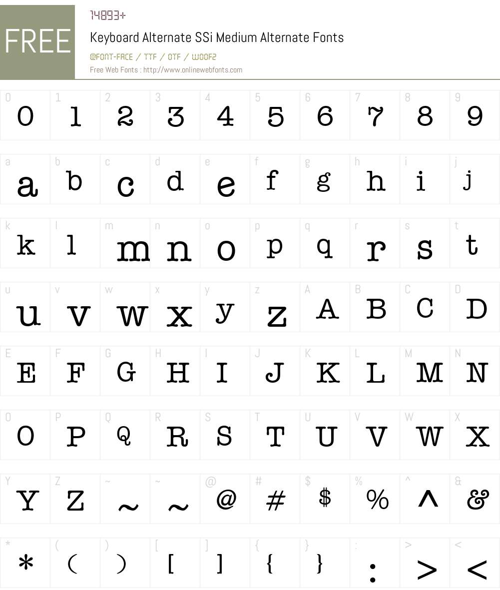 Keyboard Alternate SSi Font Screenshots