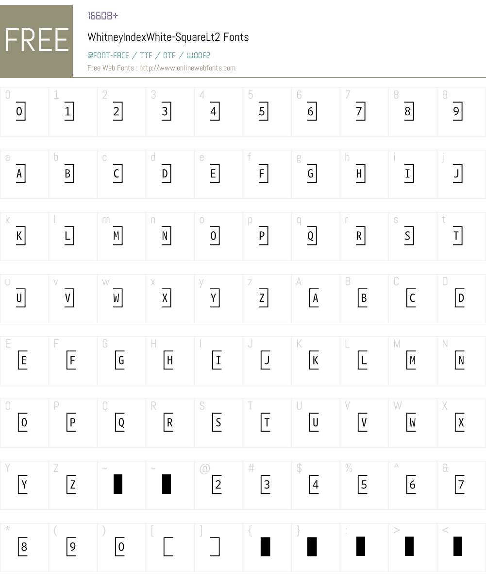 WhitneyIndexWhite Font Screenshots