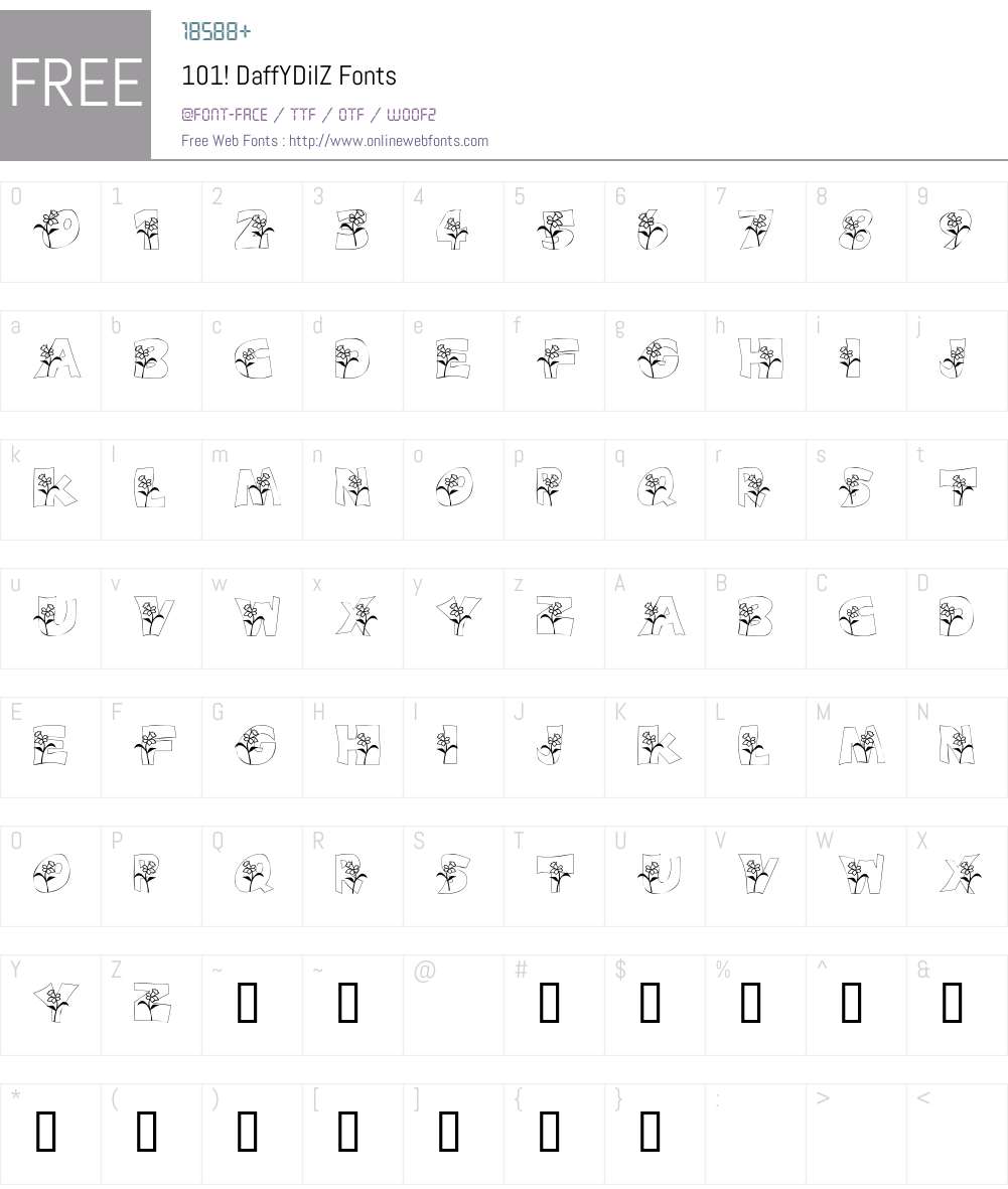 101! DaffYDilZ Font Screenshots