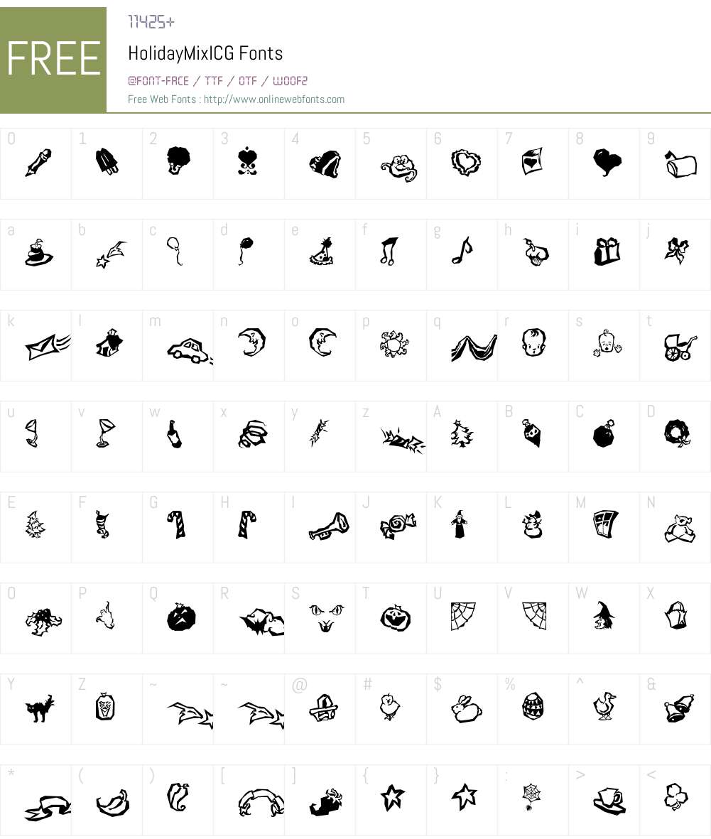 HolidayMixICG Font Screenshots