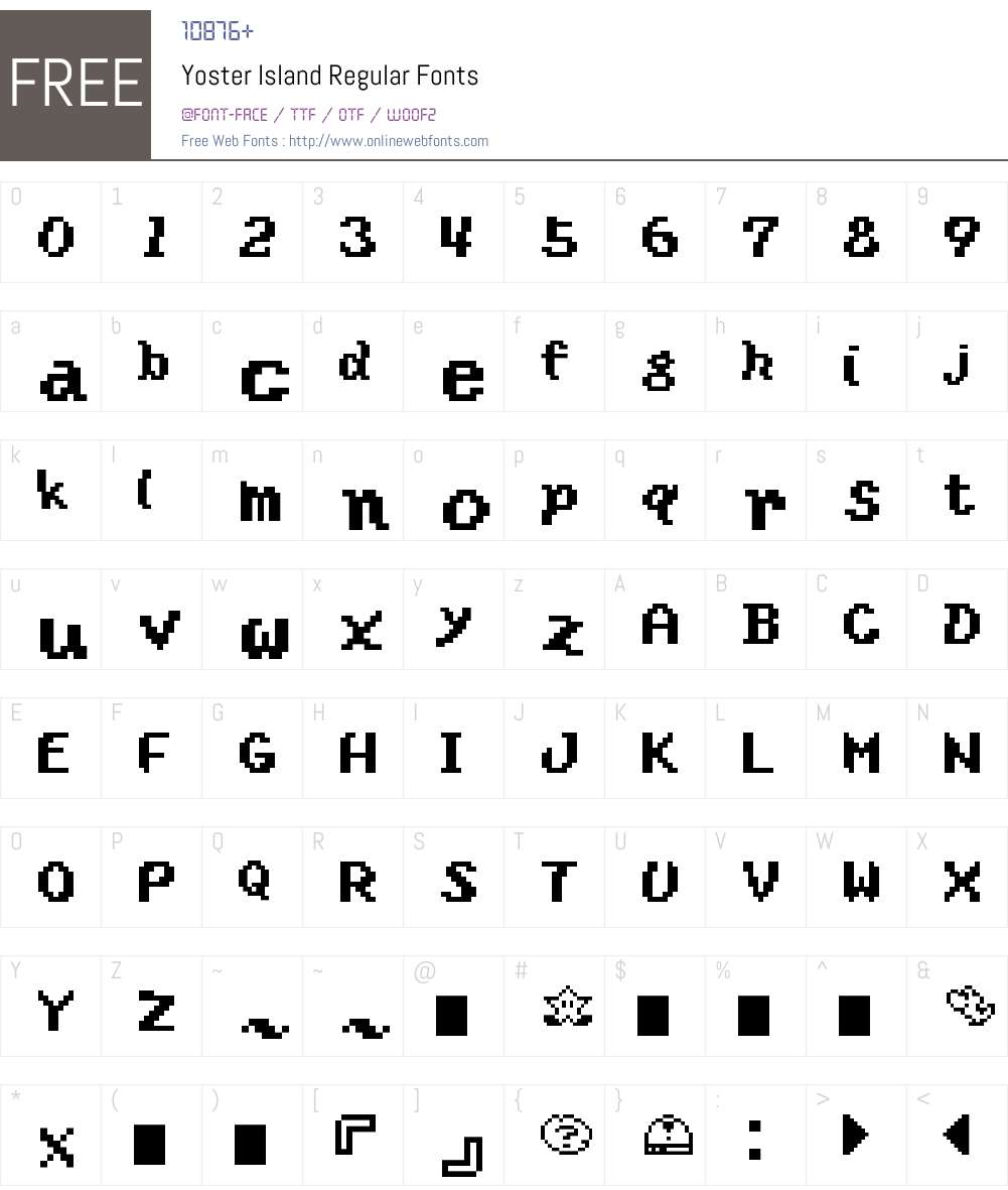 Yoster Island Font Screenshots