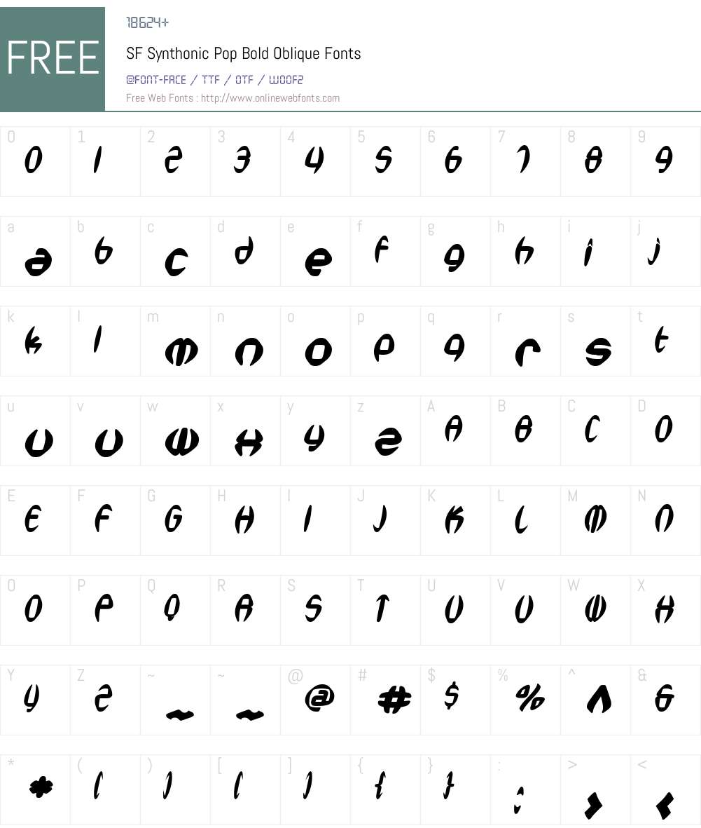 SF Synthonic Pop Font Screenshots