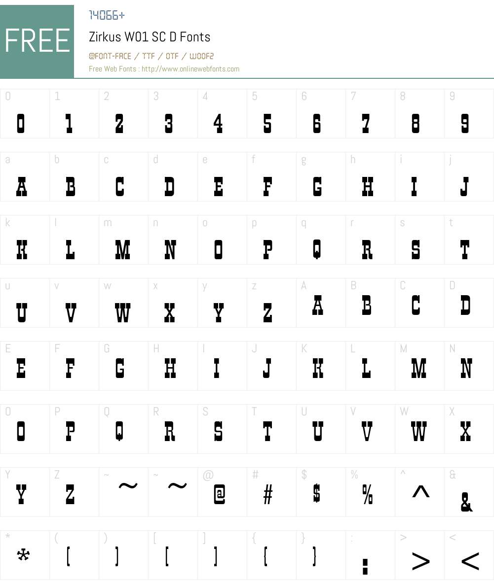ZirkusW01-SCD Font Screenshots