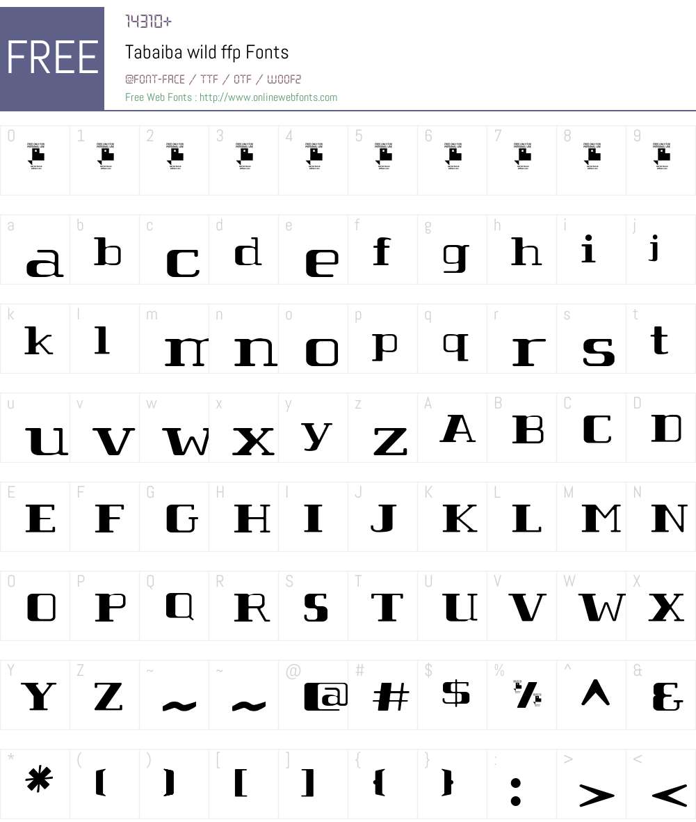 Tabaiba wild ffp Font Screenshots