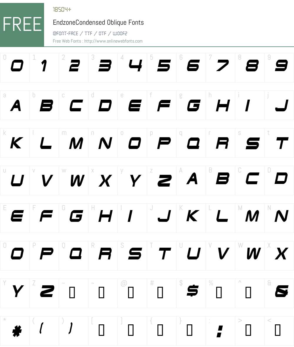 EndzoneCondensed Font Screenshots