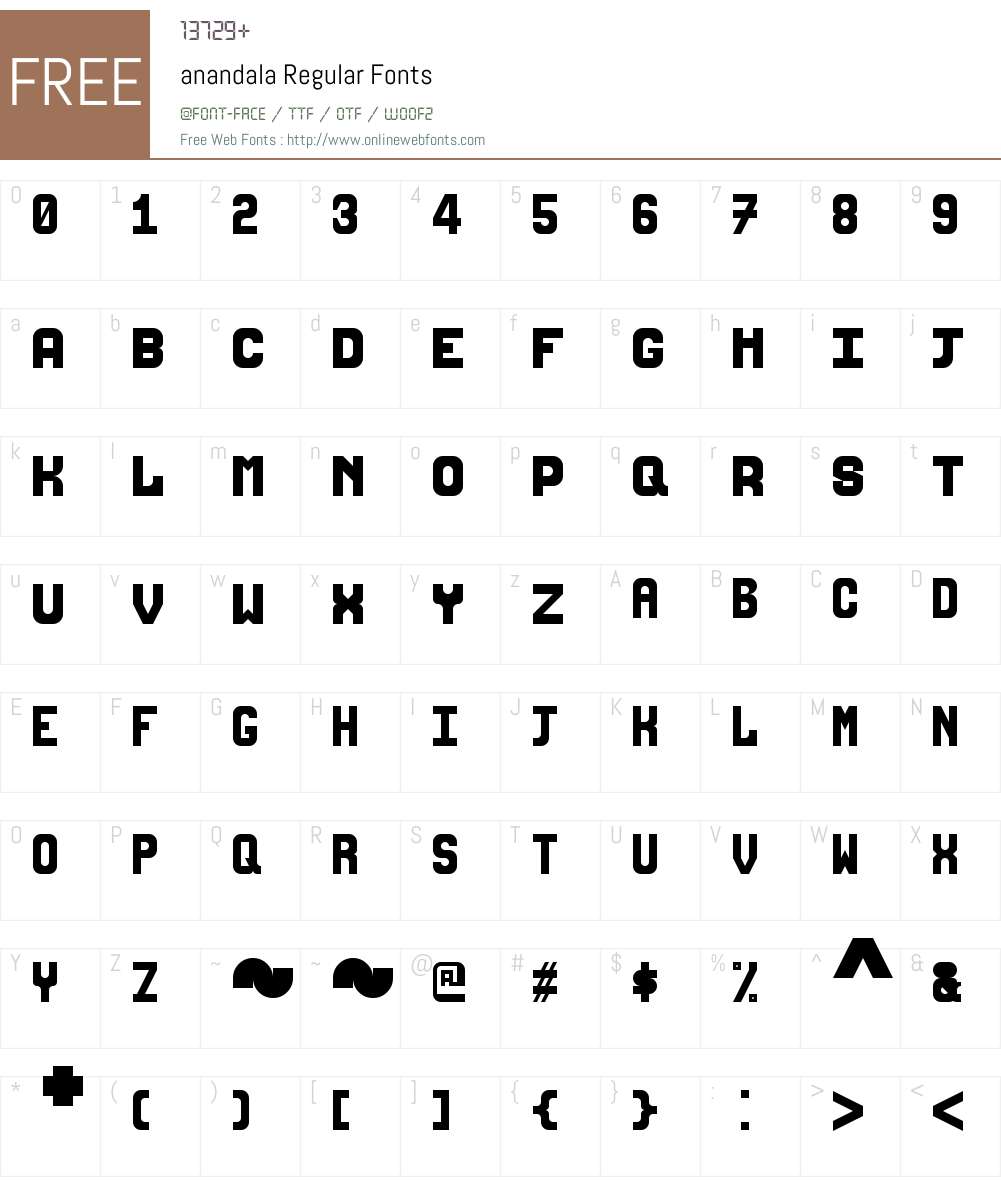 anandala Font Screenshots