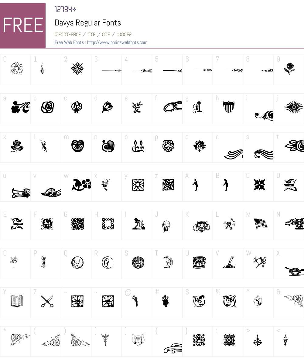 Davys Font Screenshots