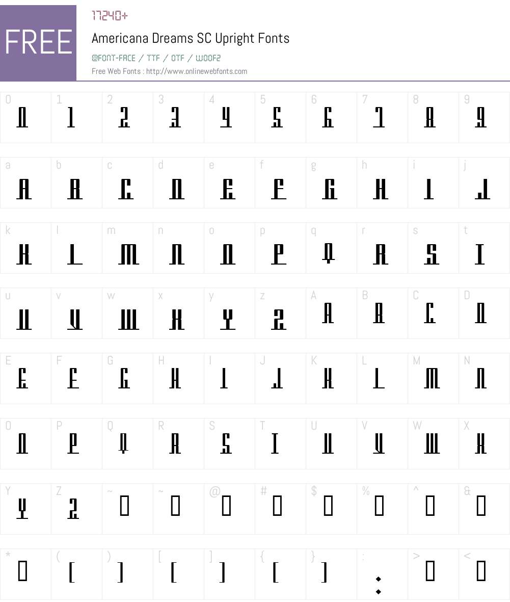 Americana Dreams SC Upright Font Screenshots