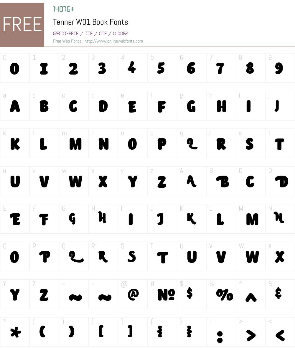 TennerW01-Book Font Screenshots