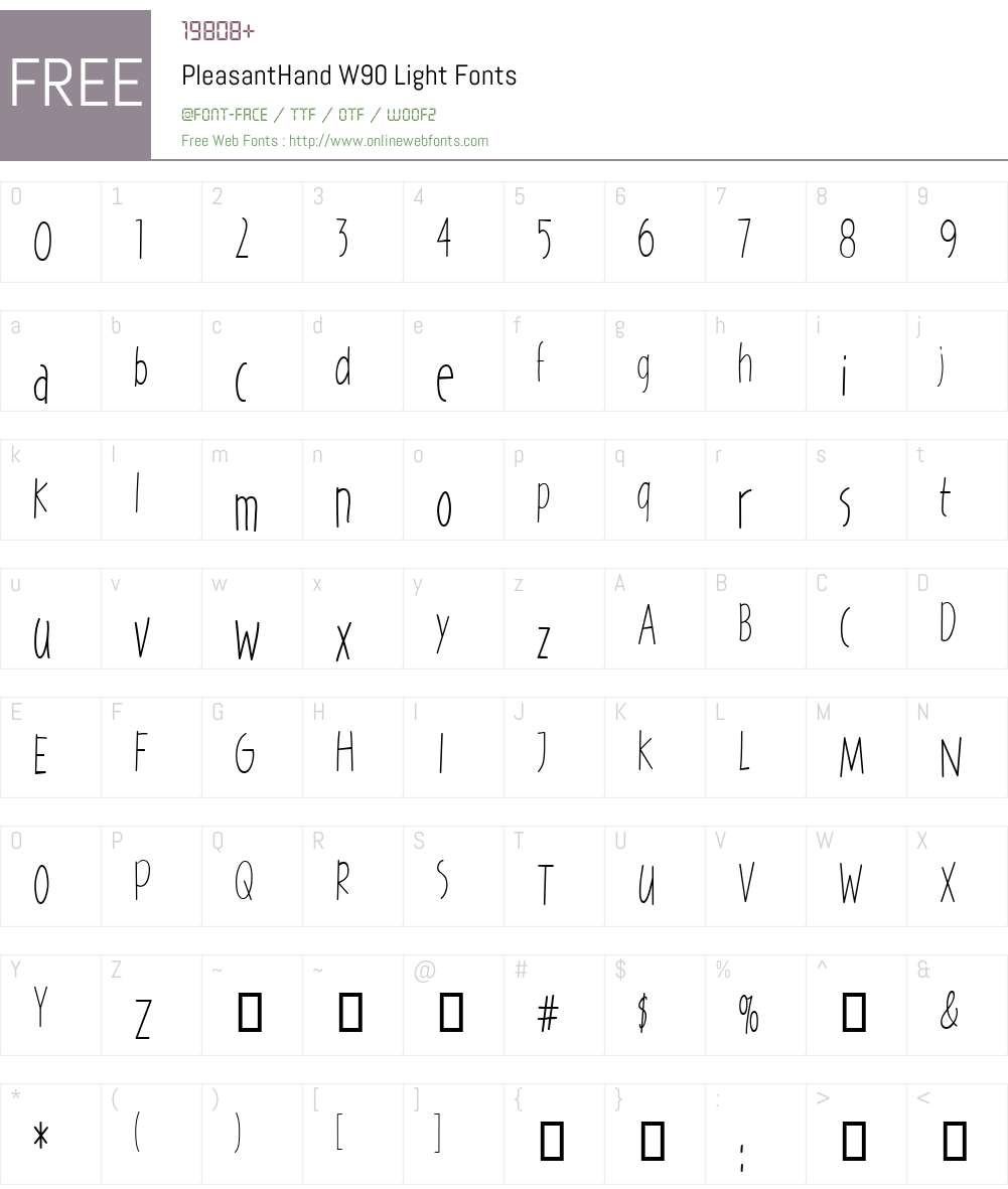 PleasantHand Font Screenshots