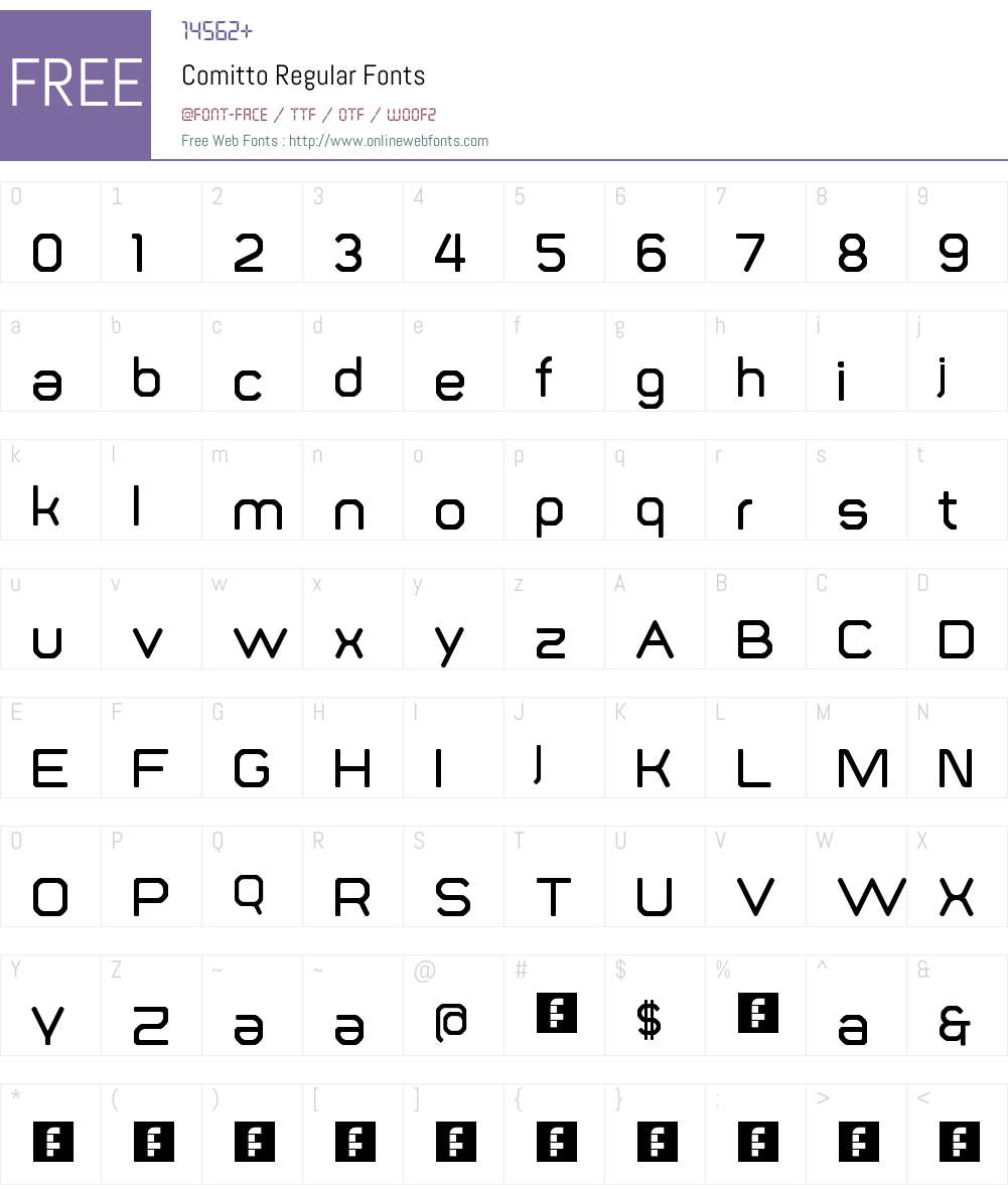 Comitto Font Screenshots