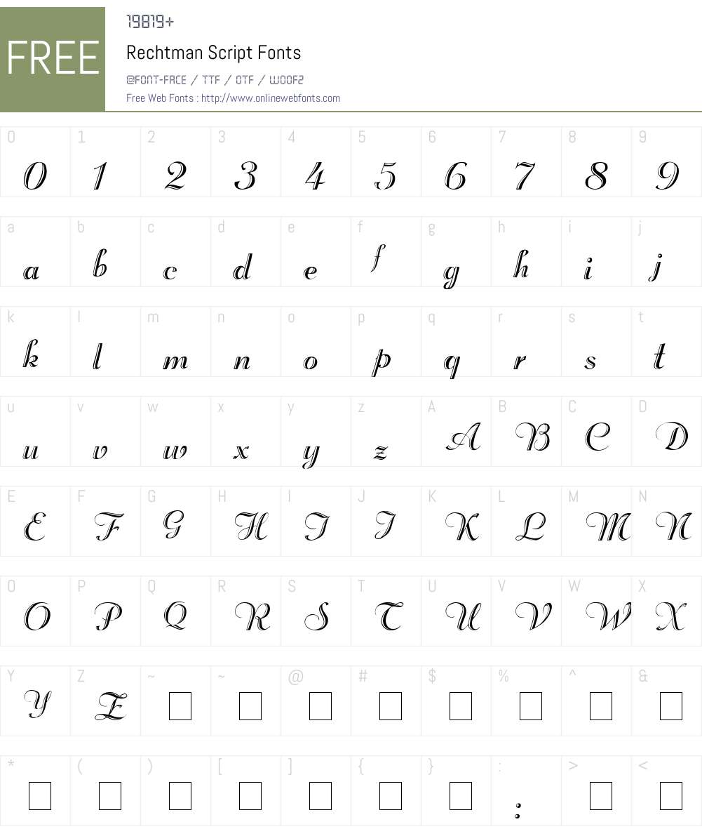 Rechtman Font Screenshots