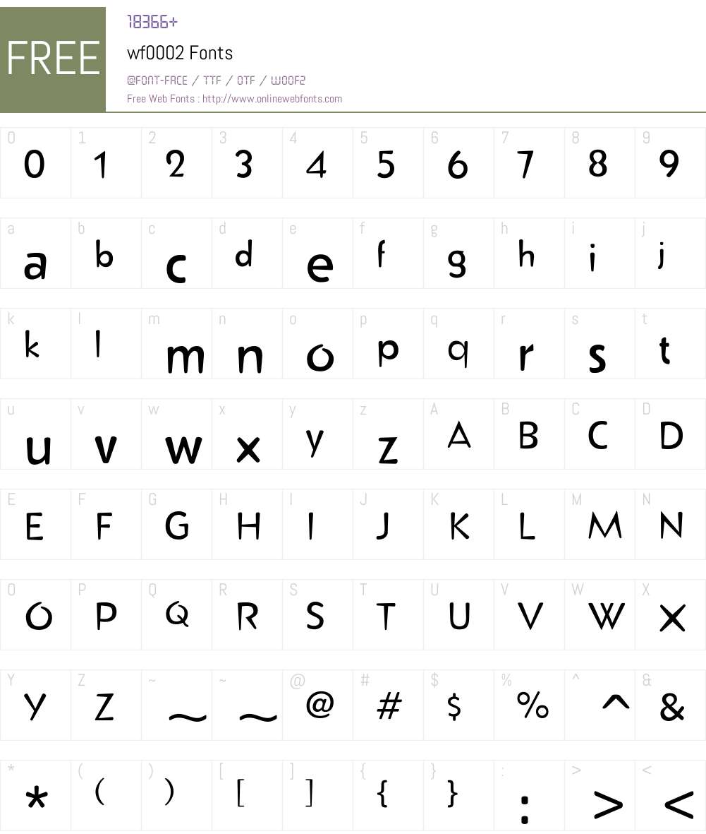 wf0002 Font Screenshots