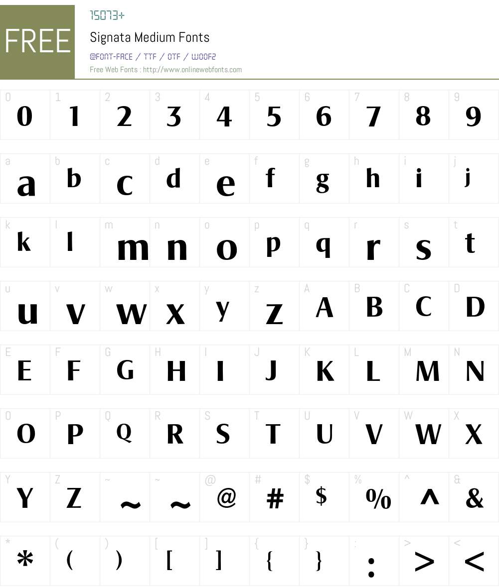 Signata BQ Font Screenshots