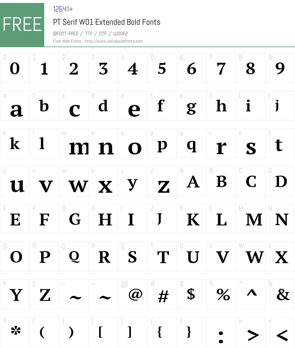 PTSerifW01-ExtendedBold Font Screenshots