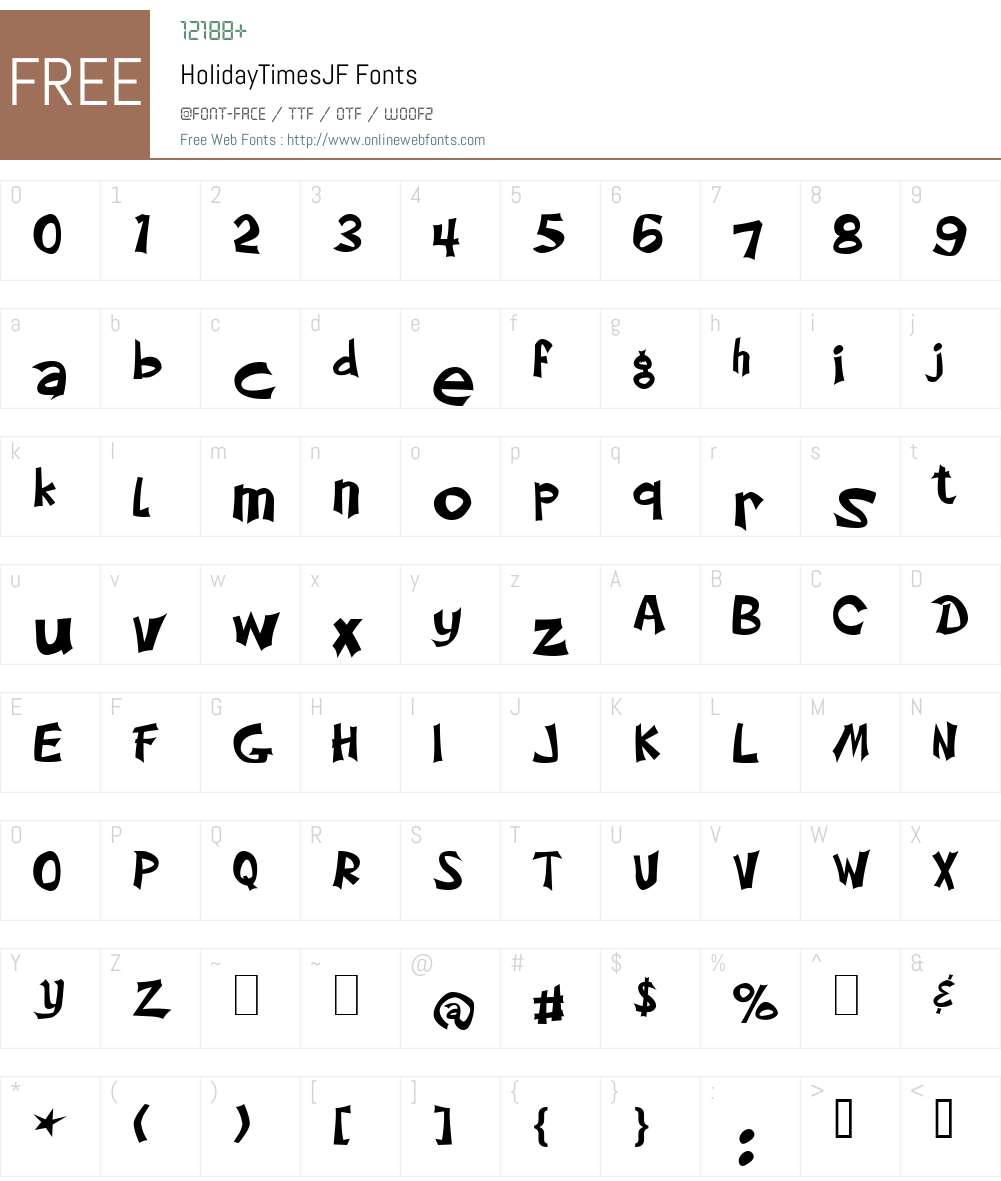 HolidayTimesJF Font Screenshots