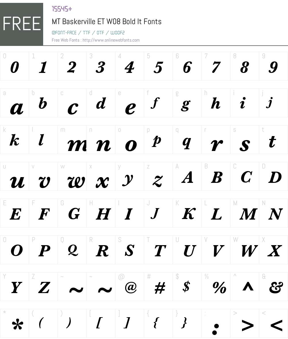 Monotype Baskerville eText Font Screenshots