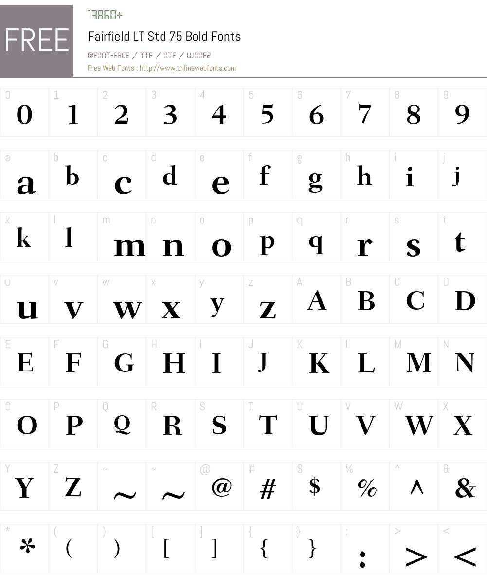 Fairfield LT Std Font Screenshots