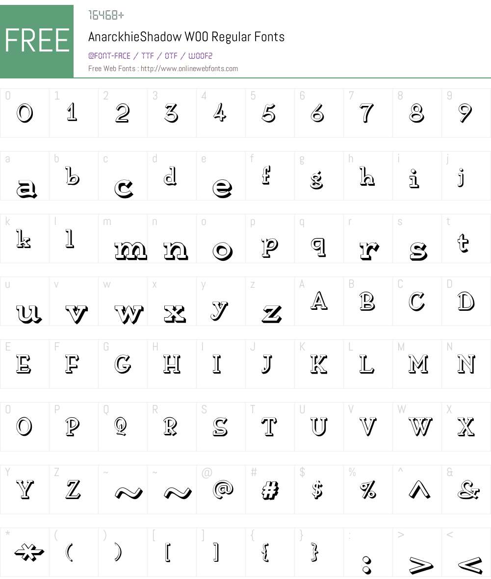AnarckhieShadowW00-Regular Font Screenshots