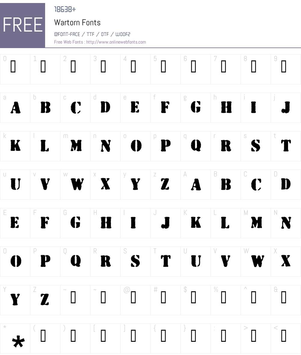 Wartorn Font Screenshots