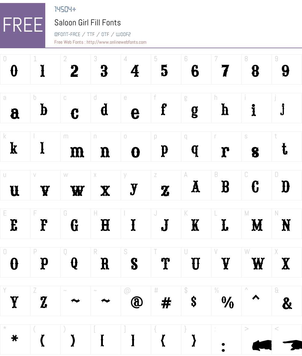 Saloon Girl Fill Font Screenshots